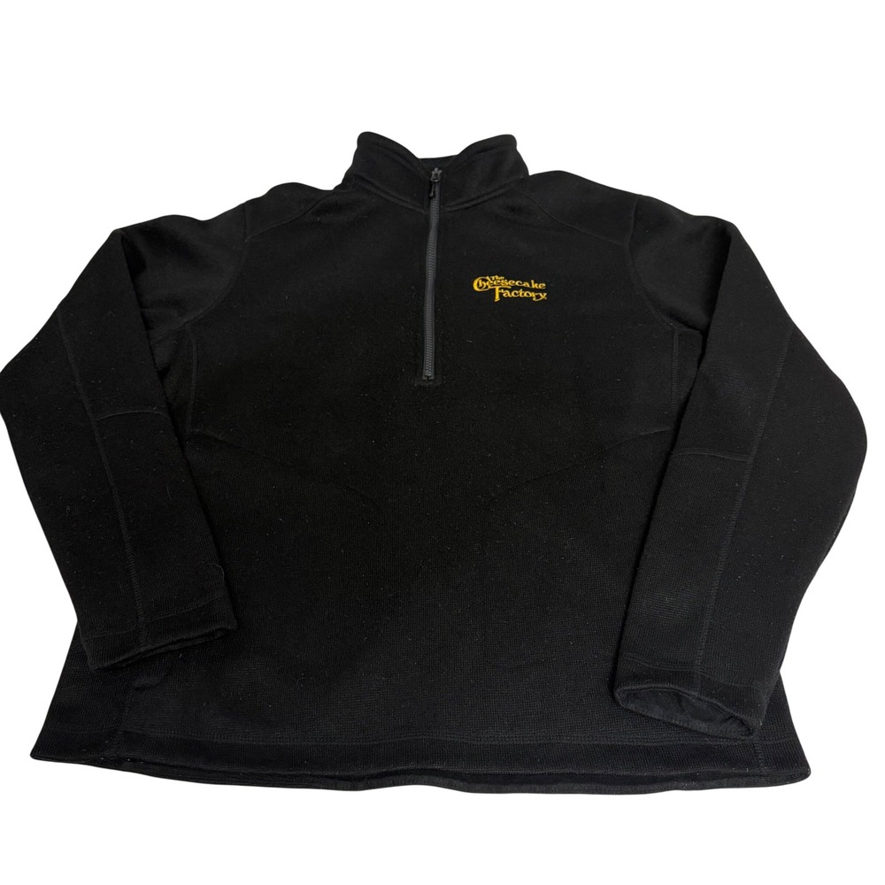 Port Authority Cheesecake Factory Black 1/4 Zip Fleece Pullover Mens Large